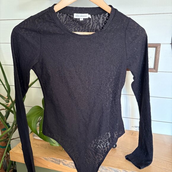 Good American Black Lace Bodysuit, Size Small - Picture 1 of 3